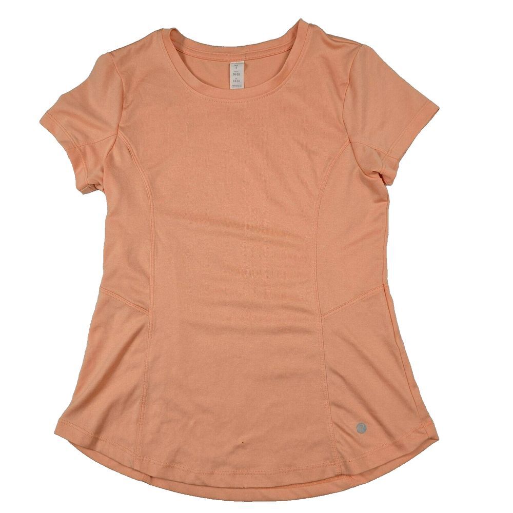 Bally Total Fitness Women's Size Small Light Orange Short Sleeve Shirt